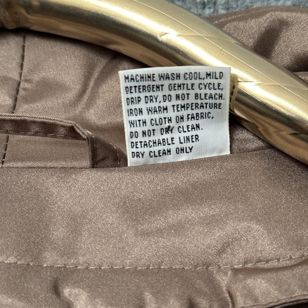 Vintage 80s J Gallery Womens 11 12 Petite Tan Belted Trench Coat Classic - Picture 11 of 16